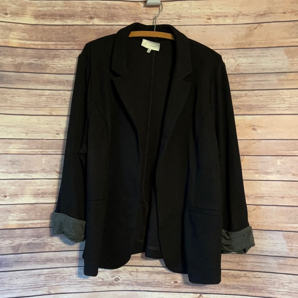 Open front knit blazer